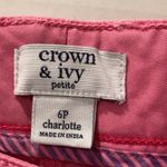 Crown & Ivy  Women’s Charlotte pink Khaki style‎ pants 6P Cotton Spandex Blend Photo 6