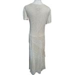 Vtg SL Fashions Cream Gold Lame Sparkly Formal Long Party Dress with Fringe 6 Photo 5