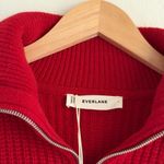 Everlane The Half-Zip Sweater in Luxe Merino in Berry Red, Size Large Photo 6