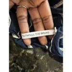 Revolve Faithful The Brand off Shoulder Blouse Stripped Flowy Sz M Retails $138 Blue Size M Photo 4