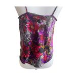 VTG California Dynasty Women Cropped Top M Colorful Abstract‎ Babydoll Y2K Retro Purple Size M Photo 7