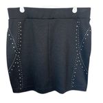 Rock & Republic  Mini Skirt‎ Studded Black Party Cocktail Clubbing Size 8 Photo 4