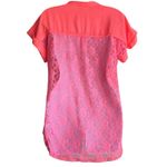 Umgee Women Top S Neon Orange Mixed Media Lace Girly Cottage Festival Vibrant Photo 2
