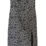 Open Edit  NEW sleeveless razor back midi dress XS black white animal print slit Photo 0
