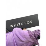 NWT White FOX | S / M | Set Skirt Halter Crochet Outfit Purple Mini Cropped Photo 7