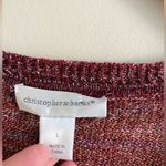 Christopher & Banks  Ombre Henley Knit Sweater Plum L Button Front Photo 2