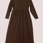 Paisley Dress Cottagecore Paisley Print Earth Tones Modest Midi Long Sleeve Brown Photo 0