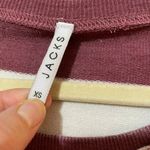 Jacks Oversized Maroon Striped Round Neck Long Sleeve Blouse Top Size X Small Photo 6