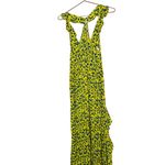Tanya Taylor  Yellow Blue Printed Silk Chiffon V-Neckline Maxi Dress Size 2 Photo 3