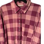 Soft Surroundings  Tunic Dress Flannel Pink Buffalo Plaid Size Medium Photo 2