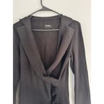 NWT OGL Collared Surplice Top ProWarm Eco Mousse Black Size Medium Photo 3