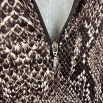 Nils Brown Animal Print Long Sleeve Quarter Zip Top S Photo 3