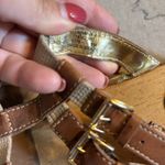 Naturalizer  Athina Sandals Women Size 9 Brown Wood‎ Soles Slip-On Slide T-Strap Photo 7