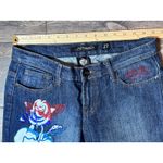 Ed Hardy Vintage  Jeans SZ 27 Rhinestone‎ Skull Rose Embellished Denim Grunge Y2K Photo 3