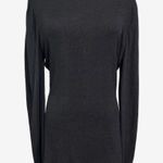 Nordstrom Black Long Sleeve Draped Shoulder Top Women’s Size M Soft Stretch Knit Photo 0
