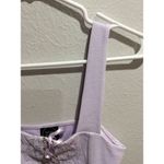 Madi Mase Lavendar cropped corset look tank top Small S lace up Photo 3
