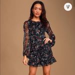 Lulus ✨HP✨Petal to The Metal Black Floral Print Chiffon Mini Dress✨ Photo 2
