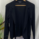 Roz & Ali  Black Knit Open Front Long Sleeve Cardigan Sweater M Photo 0