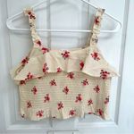 Wonder Nation Elastic Kerchief Floral Cream Crop Top Women’s Size XL Photo 0