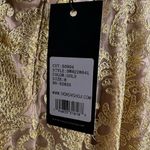 Tadashi Shoji Gold Lace Long Sleeve Open Back Full Length Sheath Formal Gown 8 Photo 12