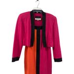 Vintage‎ Tom And Linda Platt Silk Colorblock Dress Jacket M Pink Orange Size M Photo 1