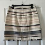 The Loft Women's Multicolor Striped Woven Fringe Hem Mini Skirt Photo 1