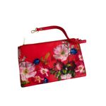 Ted Baker Womens Red Floral Cosmetic Pouch Bag Photo 1