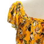 Current Air Anthropologie Floral Yellow Crop Top Size Small Photo 5