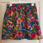 J.Crew  Linen Blend Tropical Floral Sidewalk Blue Pink Green Skirt Size 6 Photo 1