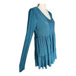 Lush Clothing Lush Teal Blue Long Sleeve Tiered Fit & Flare Dress Size M Photo 2