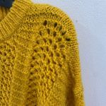 Madewell  Windemere Pointelle Mustard Crewneck Pullover Sweater Size XXS Photo 7