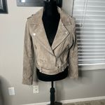BLANK NYC  Suede moto jacket in sand stoner small $198 Photo 6
