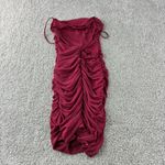 Oh Polly Oh Polly Dark Red Ruched Bodycon Mini Dress Sleeveless Homecoming Party US 2 Photo 1