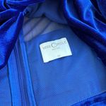 Miss Circle Brucie Royal Blue Velvet Mesh Long Sleeve Crop Top Size XS Photo 2