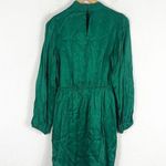 ZARA  Green Satin Mock Neck Faux Wrap Mini Dress Small Long Sleeve 1165/259 Photo 12