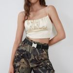 ZARA  Gold Satin Cropped Bustier Top Photo 0