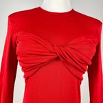 Farm Rio NWT  Red Twisted Cup Long Sleeves Midi Dress Size S Photo 4