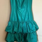 ABS Allen Schwartz ABS by Allen Schwartz Teal Taffeta Bubble Hem Party Dress Size 6 USA Made Retro Photo 2