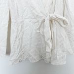 Jay Godfrey  Hannah Long Sleeve Wrap Blouse White‎ Size 4 Zebra Classic Workwear Photo 4