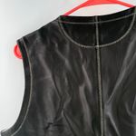 R&R Surplus Leather Vest Size Medium Womens Black/Brown Gray Cinch Waist Soft Black Photo 6