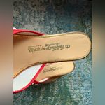 Vintage satin sequined floral evening mules, size 6 Red Photo 2