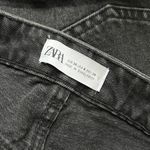 ZARA Denim Black Ripped Shorts Photo 4