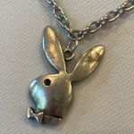 Silver playboy Bunny Pendant Necklace Photo 1