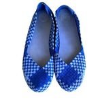 SO  Cobalt Blue Stretchy Woven Fabric Flats Size 8.5 Photo 0