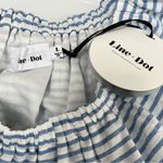 Line and Dot NWT  Lea Dress Ruffle Off Shoulder Pockets Stripes Blue White Size L Photo 7