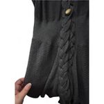 Fylo Dark Gray Long Sleeveless Cardigan XS Braided Brass Buttons Urban Cozy Photo 7