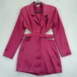 For Love & Lemons  Womens Dress Size L Pink Long Sleeve Mini Cut‎ Out Blazer Photo 0