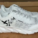 FASHION women’s casual walking shoes black white mesh layer over animal print Size 8 Photo 2