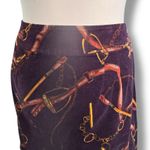 Vintage Y2K Talbots Equestrian Corduroy Mini Skirt Horse Bit Stirrup Print 14 Purple Photo 4