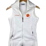 Columbia White Clemson Tigers Fuzzy Full Zip Fleece Vest Women's Size X-Small Photo 0